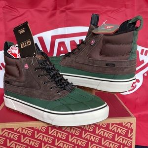Vans Brown and Forest Green Ducktoe Lace-Up Boots